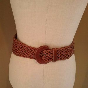Echo Extra wide brown braided belt size Medium